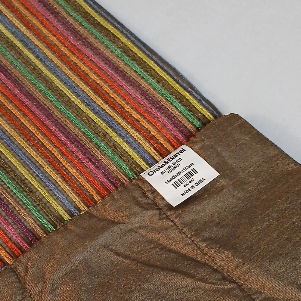 Crate&Barrel Multicolor Striped Table Runner